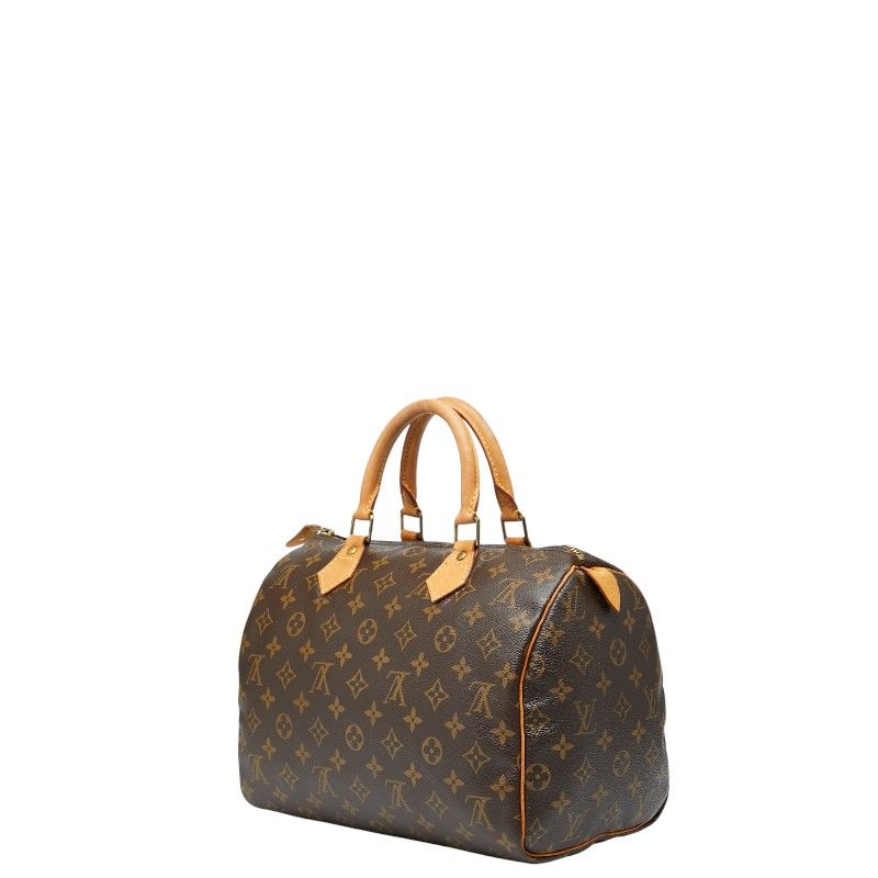 Louis Vuitton Monogram Speedy 30 Handbag Mini Boston Bag M41108 Brown PVC
