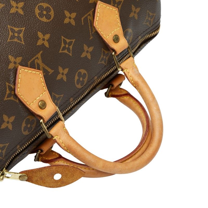 Louis Vuitton Monogram Speedy 30 Handbag Mini Boston Bag M41108 Brown PVC