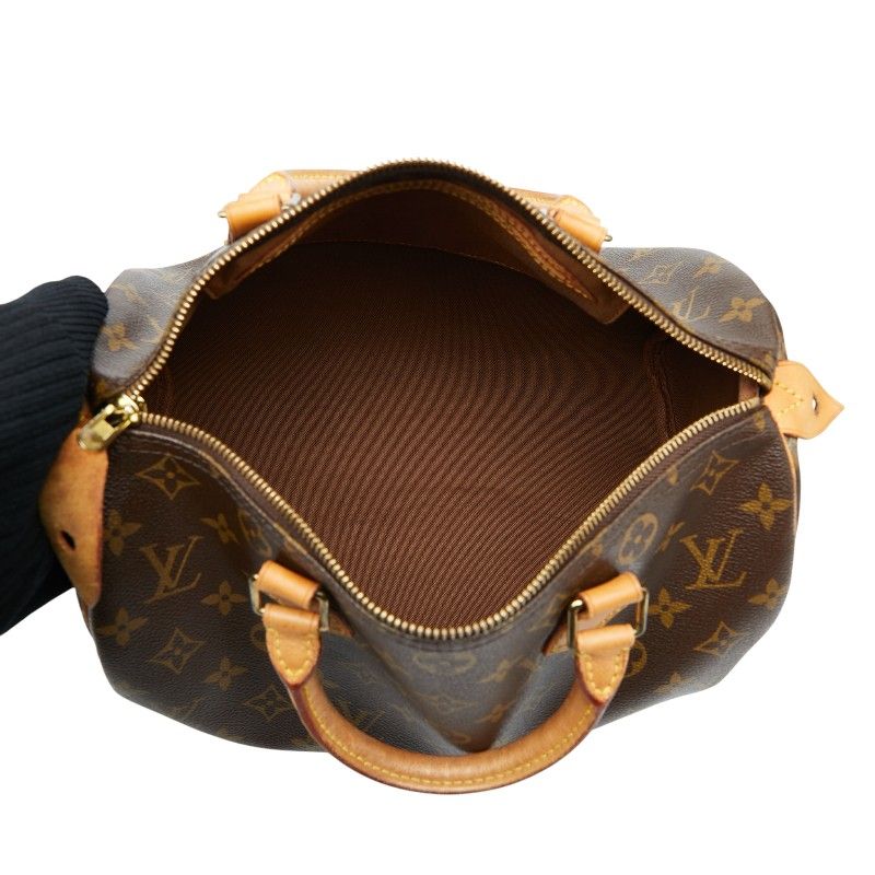 Louis Vuitton Monogram Speedy 30 Handbag Mini Boston Bag M41108 Brown PVC