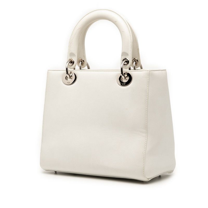 Dior Lady Dior Paradise Handbag Shoulder Bag 2WAY White Multicolor Leather