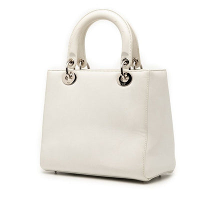 Dior Lady Dior Paradise Handbag Shoulder Bag 2WAY White Multicolor Leather