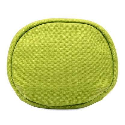 Prada Triangle Logo Plate 2vh147 Green Canvas Leather Women Prada