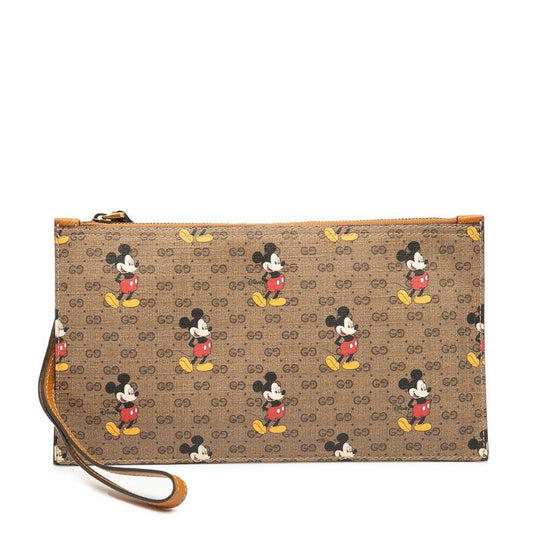 Gucci X Disney Collaboration GG Supreme Accessories Pouch 547947 Beige PVC