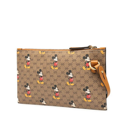Gucci X Disney Collaboration GG Supreme Accessories Pouch 547947 Beige PVC