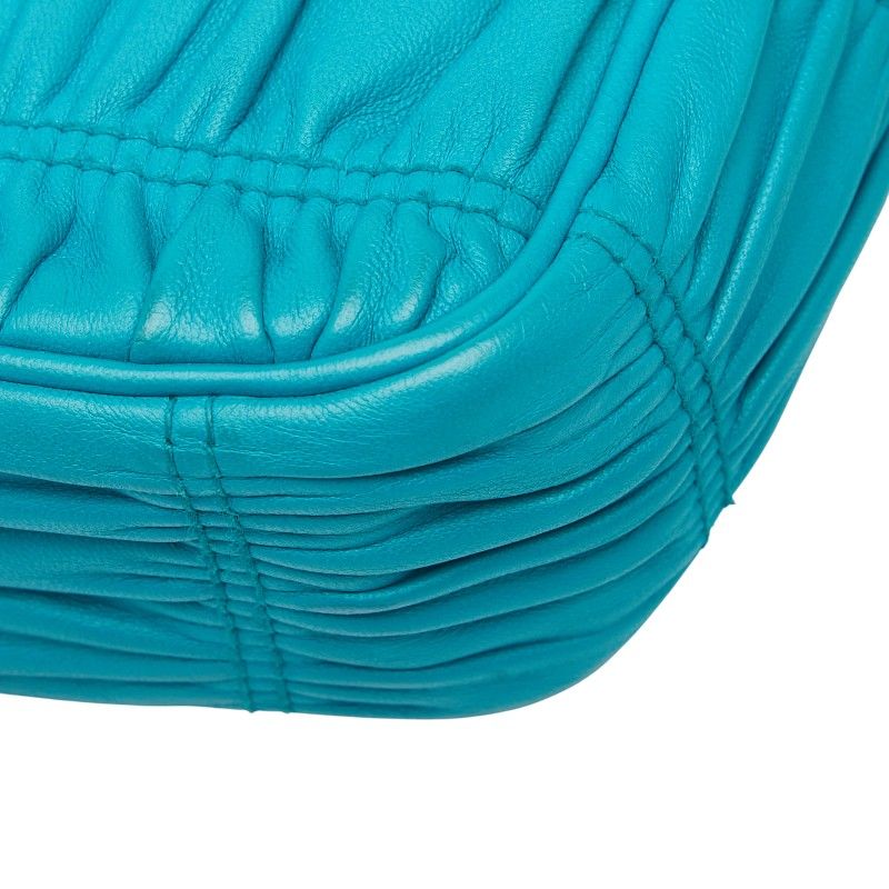 Prada Nappa Gaufre Chain Shoulder Bag Bt0939 Blue Leather Women Prada