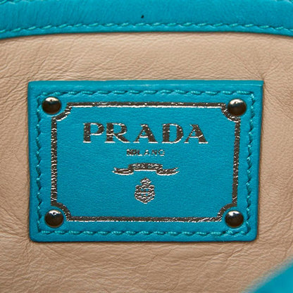 Prada Nappa Gaufre Chain Shoulder Bag Bt0939 Blue Leather Women Prada