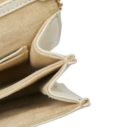 Diorama Studded Chain Shoulder Bag White Ivory Gold Leather Women's Dior