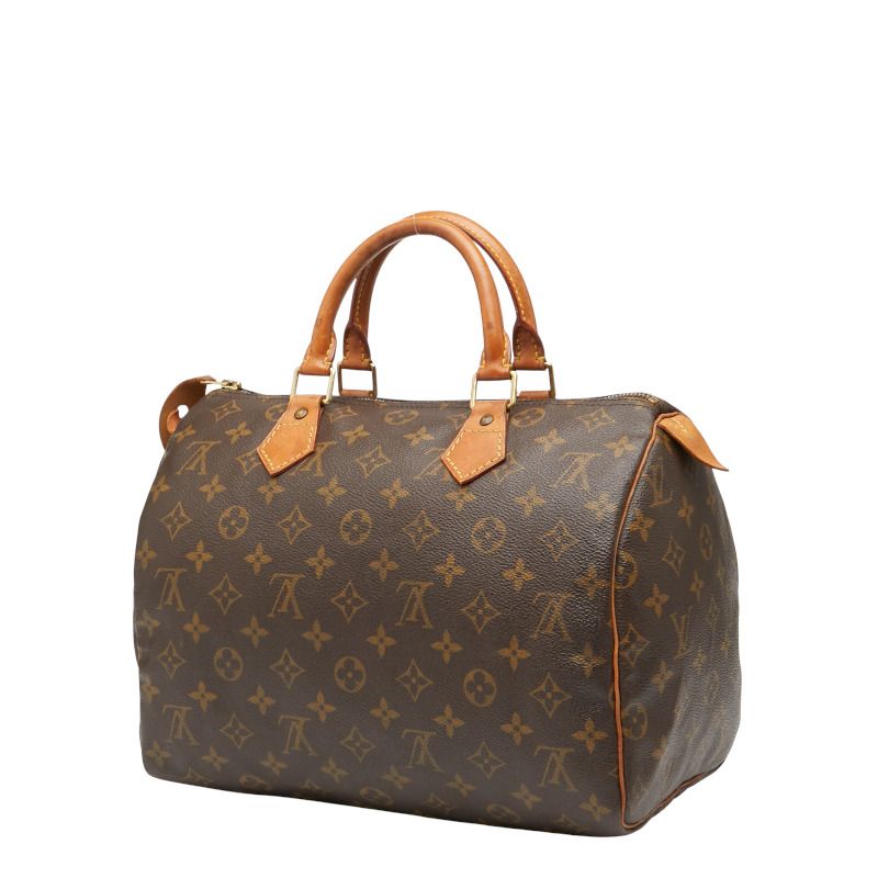 Louis Vuitton Monogram Speedy 30 M41526 Brown PVC Leather Women Louis Vuitton