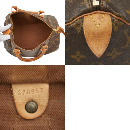 Louis Vuitton Monogram Speedy 30 M41526 Brown PVC Leather Women Louis Vuitton
