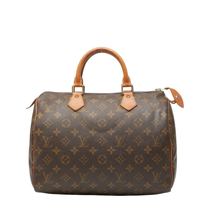 Louis Vuitton Monogram Speedy 30 M41526 Brown PVC Leather Women Louis Vuitton