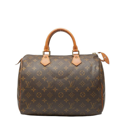 Louis Vuitton Monogram Speedy 30 M41526 Brown PVC Leather Women Louis Vuitton
