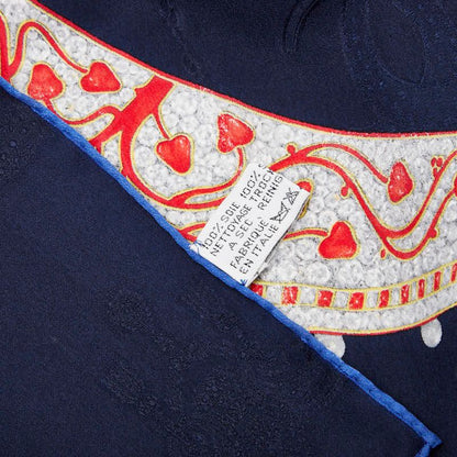Cartier Must De Cartier Jewelry Motif Navy Multicolor Silk Women's Cartier