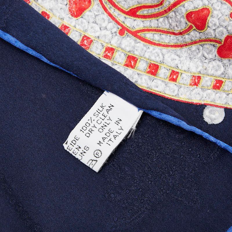 Cartier Must De Cartier Jewelry Motif Navy Multicolor Silk Women's Cartier