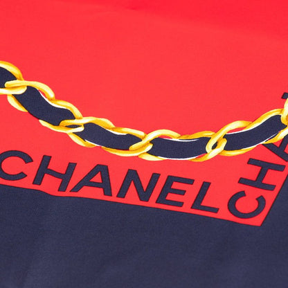 Chanel Logo Matelasse Bag Motif Red Navy Multicolor Silk Women Chanel