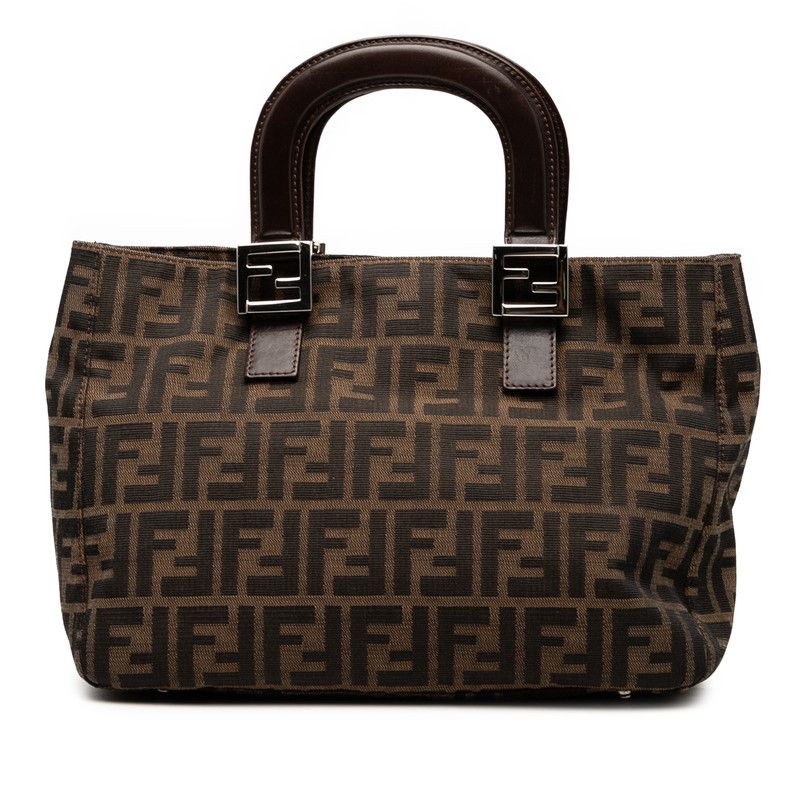 Fendi Zucca Brown Canvas Leather Women's Fendi