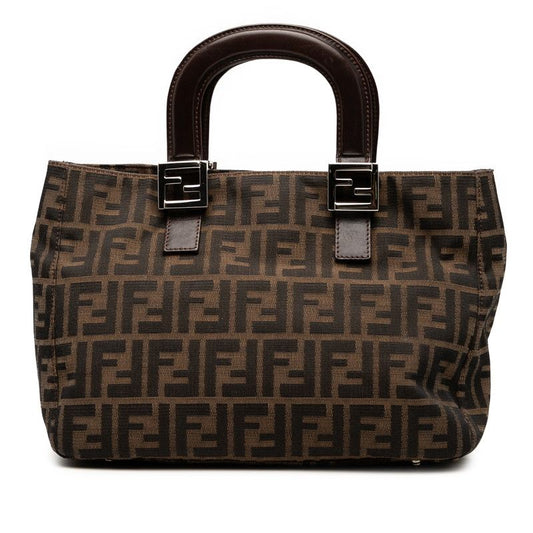 Fendi Zucca Brown Canvas Leather Women's Fendi