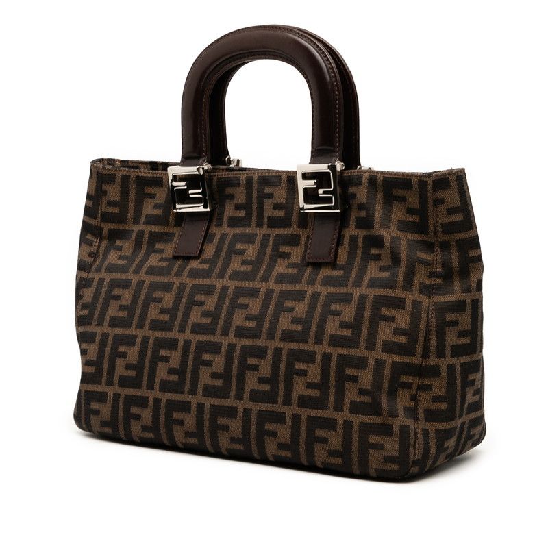 Fendi Zucca Brown Canvas Leather Women's Fendi