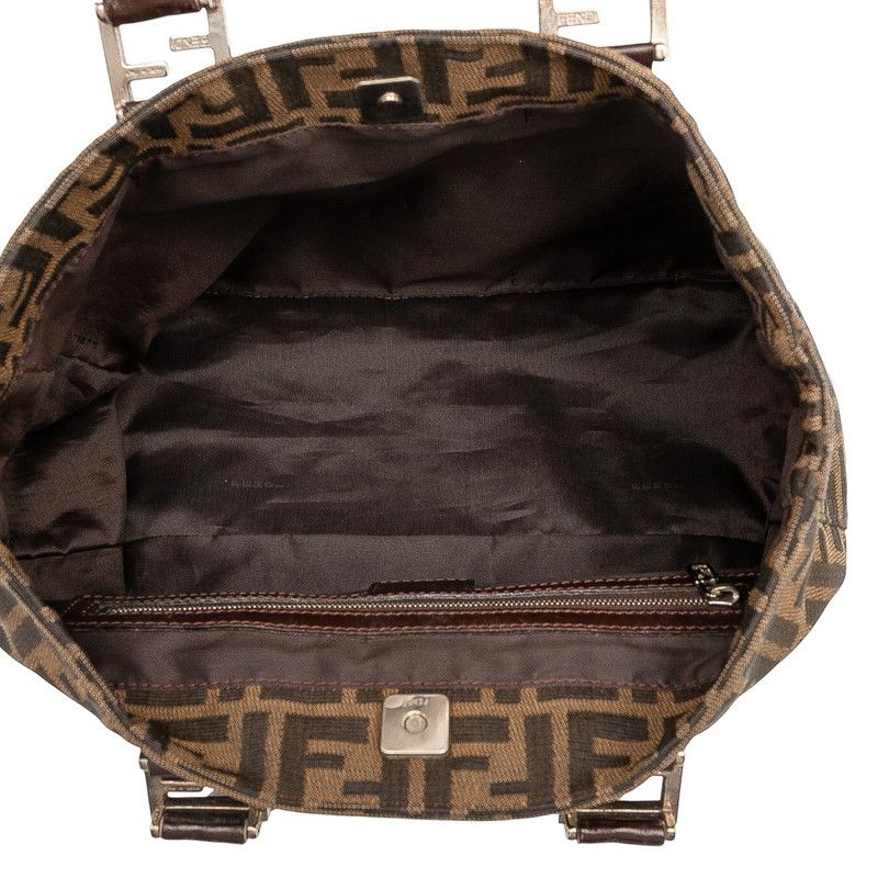Fendi Zucca Brown Canvas Leather Women's Fendi