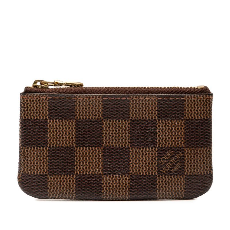Louis Vuitton Damier Pochette Cles Coin Case Key Case N62658 Brown PVC Leather