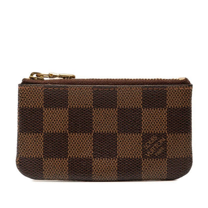 Louis Vuitton Damier Pochette Cles Coin Case Key Case N62658 Brown PVC Leather