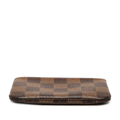 Louis Vuitton Damier Pochette Cles Coin Case Key Case N62658 Brown PVC Leather