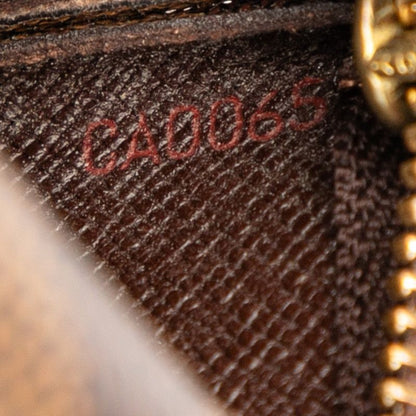 Louis Vuitton Damier Pochette Cles Coin Case Key Case N62658 Brown PVC Leather