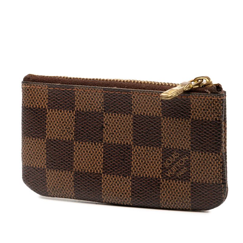 Louis Vuitton Damier Pochette Cles Coin Case Key Case N62658 Brown PVC Leather