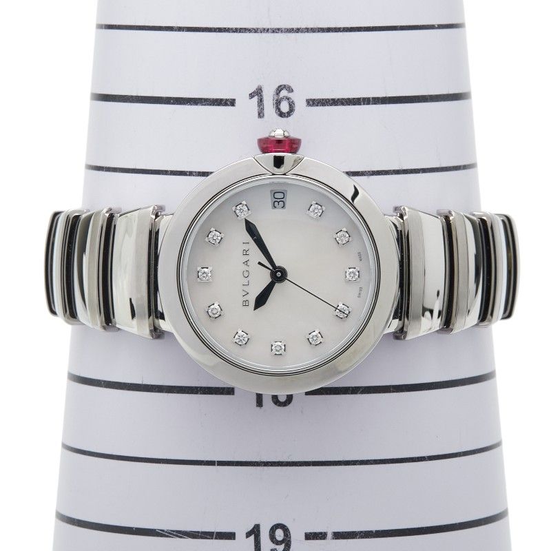 Bulgari Luchea 11P Shell Dial Lu33wssd/11 Stainless Steel Ladies Bvlgari