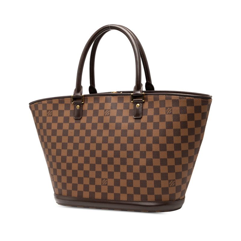 Louis Vuitton Damier Manosque GM Tote Handbag N51120 Brown PVC Leather Women