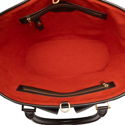 Louis Vuitton Damier Manosque GM Tote Handbag N51120 Brown PVC Leather Women