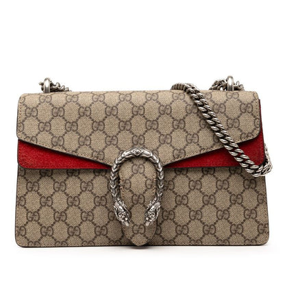 Gucci GG Supreme Dionysus Chain Shoulder Bag 400249 Beige Red PVC Ladies Gucci