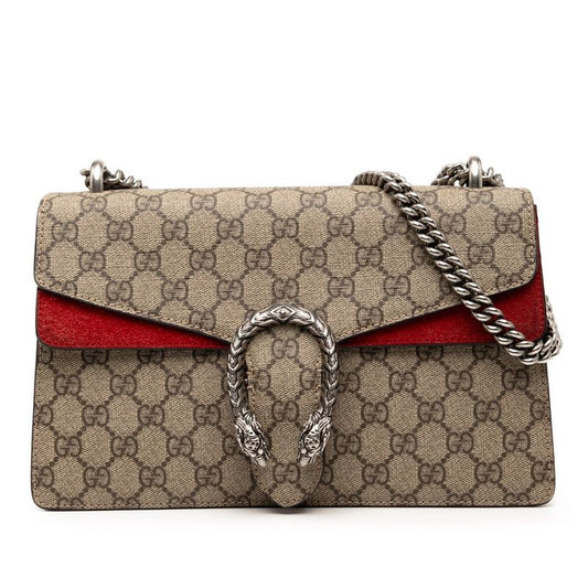 Gucci GG Supreme Dionysus Chain Shoulder Bag 400249 Beige Red PVC Ladies Gucci