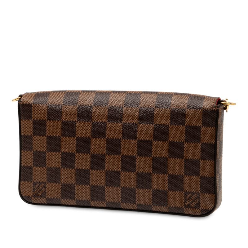 Louis Vuitton Damier Pochette Felicie Crossbody Chain Shoulder Bag N40492 Brown