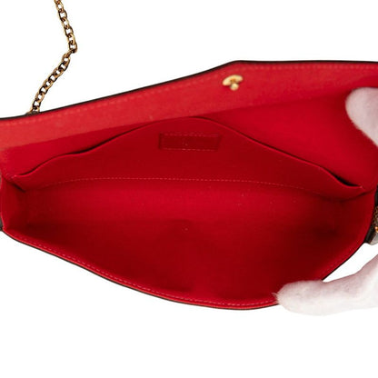 Louis Vuitton Damier Pochette Felicie Crossbody Chain Shoulder Bag N40492 Brown