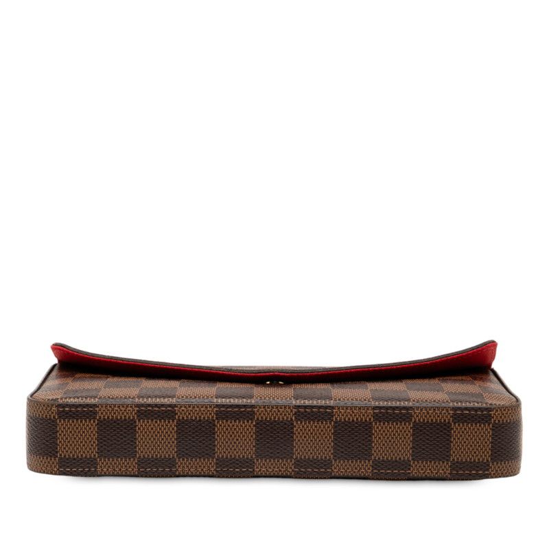 Louis Vuitton Damier Pochette Felicie Crossbody Chain Shoulder Bag N40492 Brown