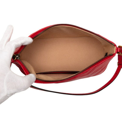 Gucci GG Marmont One Shoulder Bag 739166 Red Leather Women's Gucci