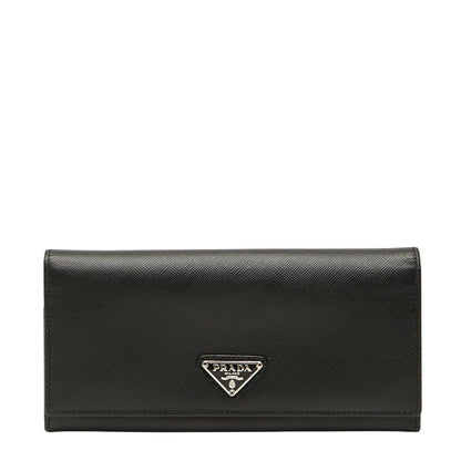 Prada Triangle Logo Plate Black Leather Women Prada