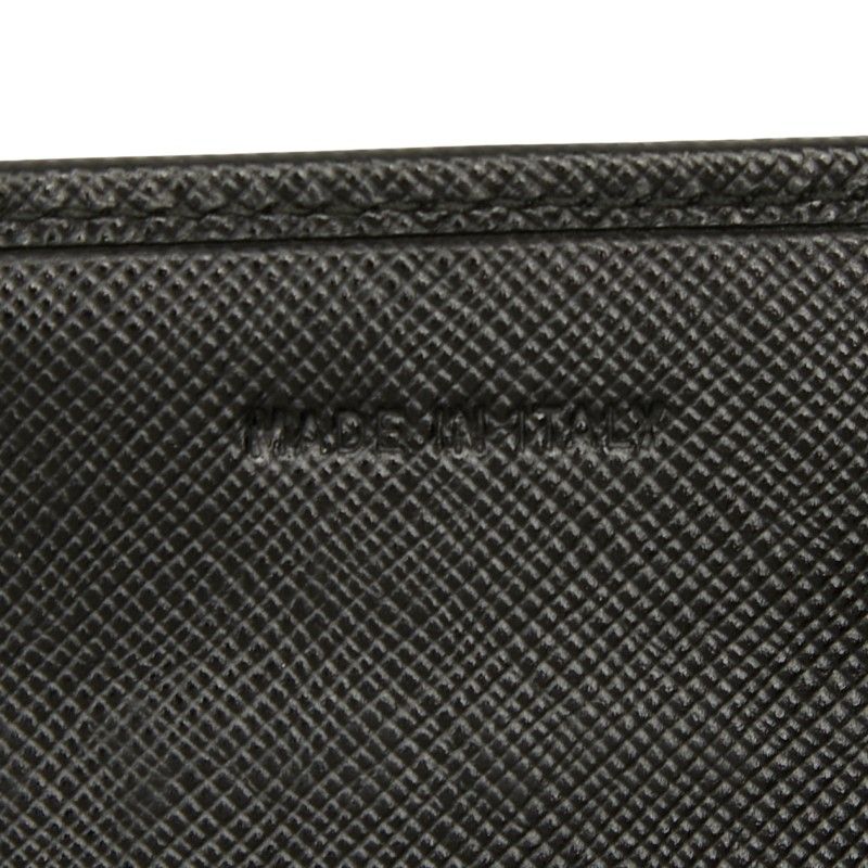 Prada Triangle Logo Plate Black Leather Women Prada