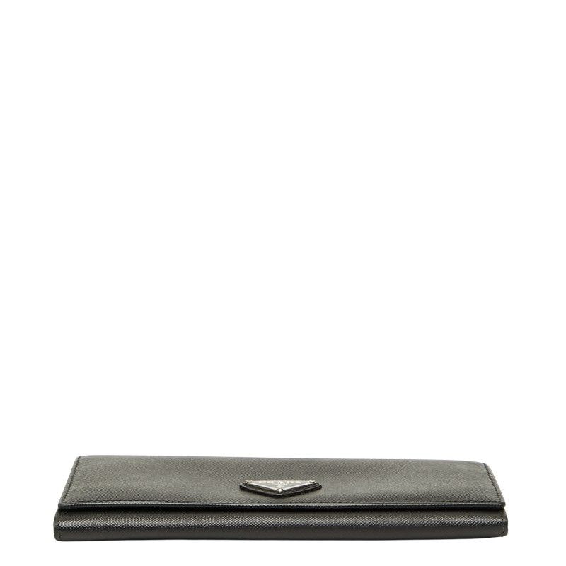 Prada Triangle Logo Plate Black Leather Women Prada