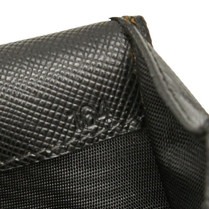 Prada Triangle Logo Plate Black Leather Women Prada