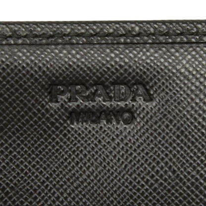 Prada Triangle Logo Plate Black Leather Women Prada