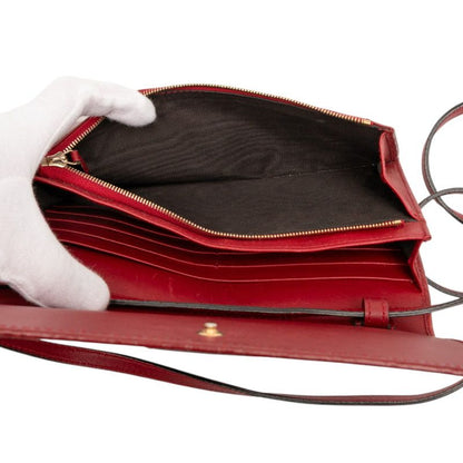 Gucci Micro Guccissima Shoulder Wallet Shoulder Bag 466507 Red Leather Women's