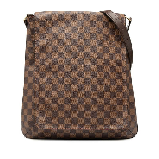 Louis Vuitton Damier Musette N51302 Brown PVC Leather Women Louis Vuitton