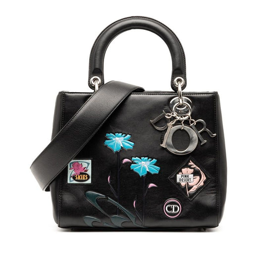 Christian Dior Paradise Lady Dior Medium Handbag Shoulder Bag 2WAY Black