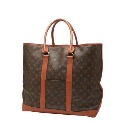 Louis Vuitton Monogram Sac Weekend GM Tote Bag Shoulder Bag M42420 Brown PVC