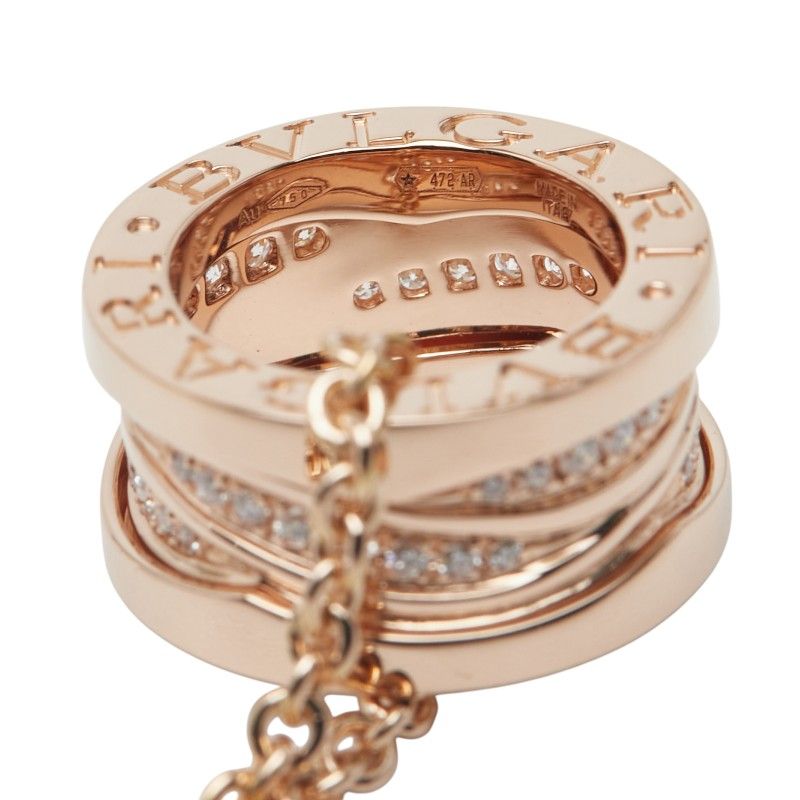 Bulgari Bee Zero One Pave Diamond Legend Necklace 355060 18K Pink Gold Pink