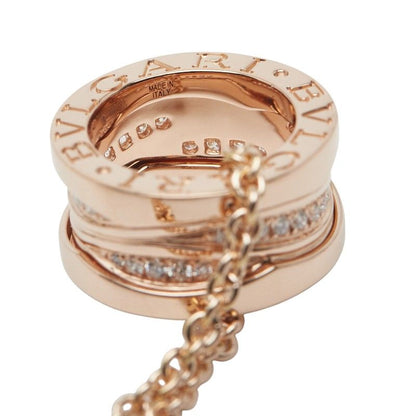 Bulgari Bee Zero One Pave Diamond Legend Necklace 355060 18K Pink Gold Pink