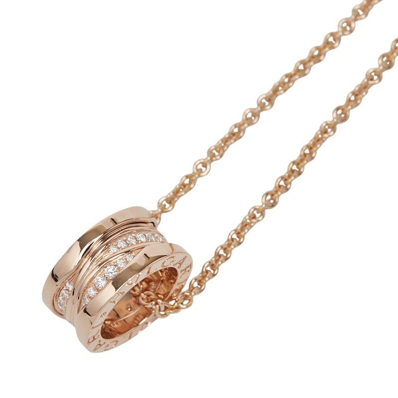Bulgari Bee Zero One Pave Diamond Legend Necklace 355060 18K Pink Gold Pink