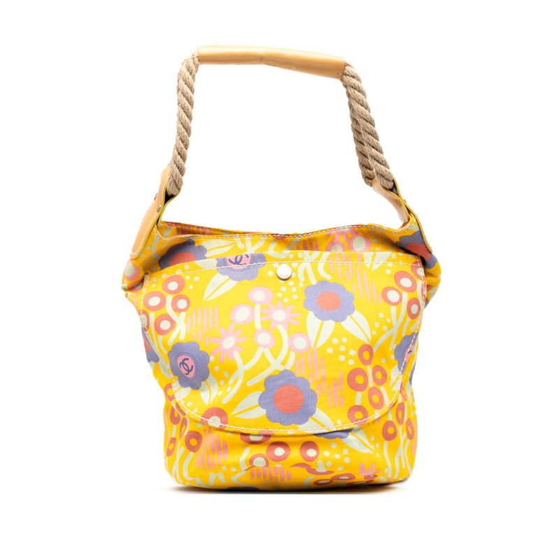 Chanel High Summer Coco Mark Flower One Shoulder Bag Handbag Yellow Multicolor