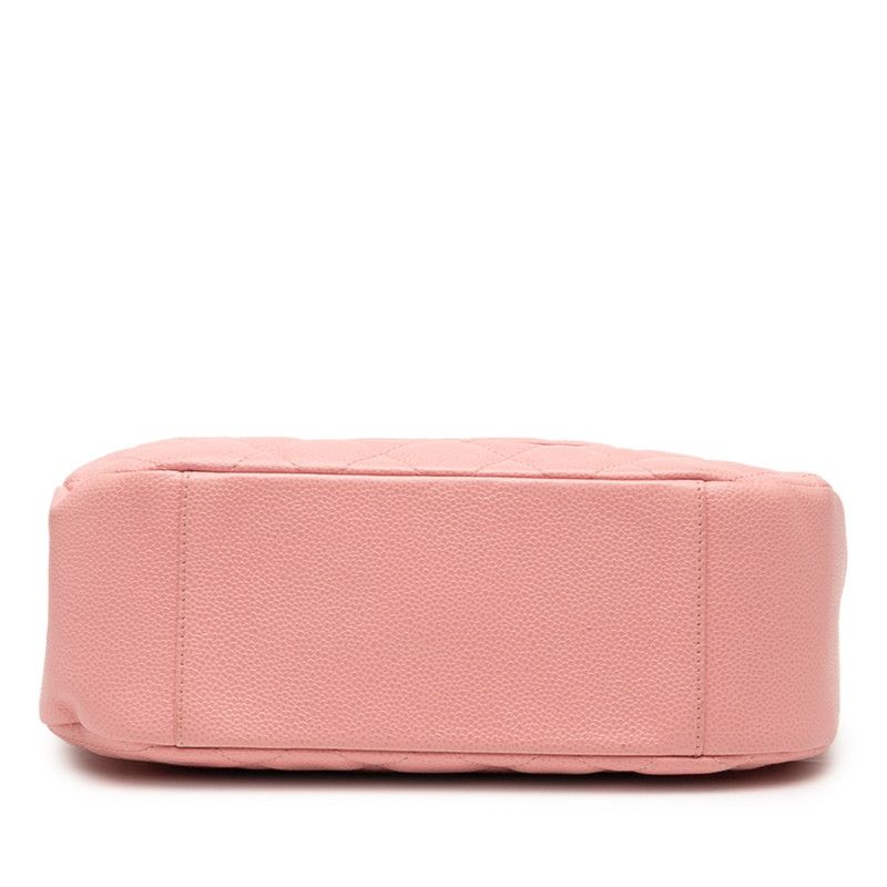 Chanel Matelasse Coco Mark Chain Shoulder Bag Handbag Pink Caviar Skin Women